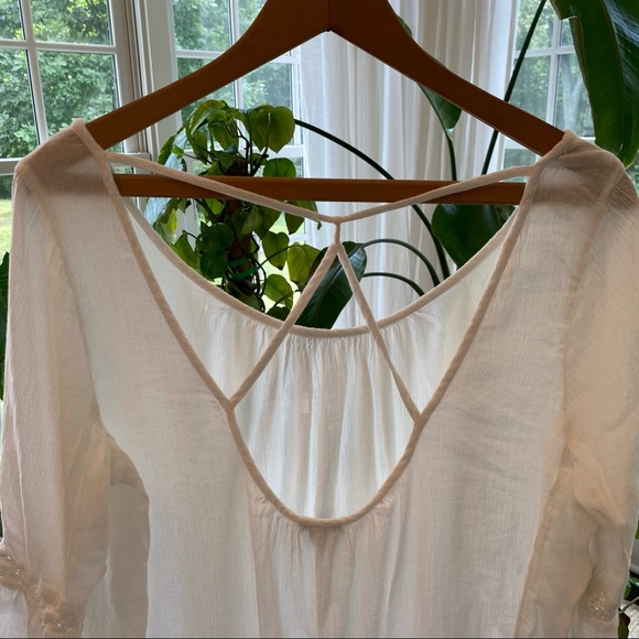 Aerie Tunic Dress Boho Lace Peasant Scoop Back - Picture 6 of 9